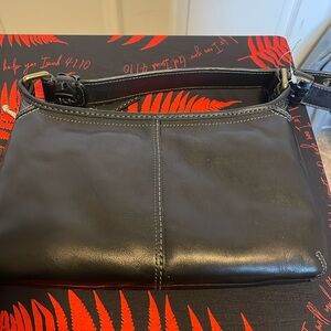 Brand new black shoulder purse with belt strap